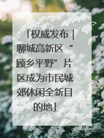 权威发布｜聊城高新区“顾乡平野”片区成为市民城郊休闲全新目的地